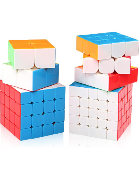 Conjunto de Cubos Rápidos D-FantiX Meilong 2x2 3x3 4x4 5x5 en Caja Conjunto de Cubos Rápidos D-FantiX Meilong 2x2 3x3 4x4 5x5 en Caja