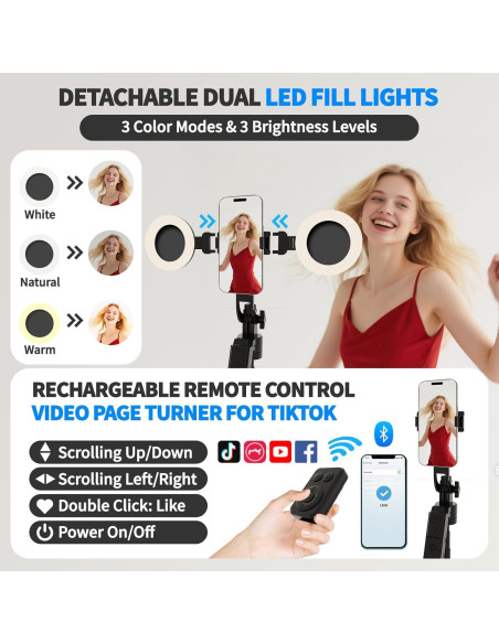 Trípode con seguimiento facial automático DreamPigeon 180 cm Trípode con seguimiento facial automático DreamPigeon 180 cm