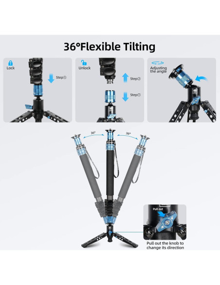 Monopie SIRUI P-424FS Fibra de Carbono 160 cm 12kg Monopie SIRUI P-424FS Fibra de Carbono 160 cm 12kg