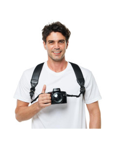 Arnés de cámara Vigorport para DSLR SLR, correa cruzada negra