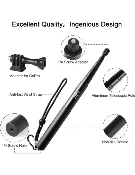 Palo de Selfie Invisible HSU 150cm para Insta360 y GoPro Palo de Selfie Invisible HSU 150cm para Insta360 y GoPro
