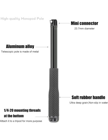 Palo de Selfie Telescópico Impermeable SOONSUN 115cm para GoPro y Móvil