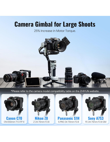 Estabilizador Gimbal ZHIYUN Crane 4E para Cámara DSLR y Mirrorless
