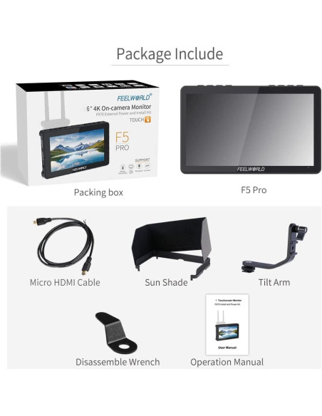 Monitor de Campo Feelworld F5 Pro 6" FHD 1920x1080 Táctil Monitor de Campo Feelworld F5 Pro 6" FHD 1920x1080 Táctil