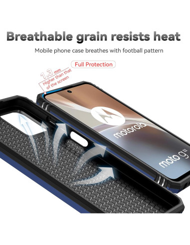 Funda Militar para Motorola G Power 2023 - Protección Grado Militar Azul Marino
