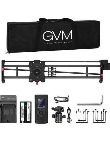 Deslizador de cámara motorizado GVM 120cm fibra de carbono