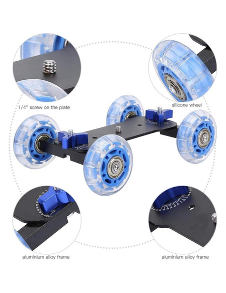 Dolly de Cámara Nikou para DSLR y Móviles, Carga 10kg Dolly de Cámara Nikou para DSLR y Móviles, Carga 10kg