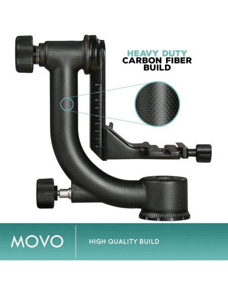 Cabezal de trípode Movo GH800 MKII fibra de carbono 15 kg Cabezal de trípode Movo GH800 MKII fibra de carbono 15 kg