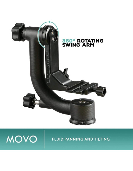 Cabezal de trípode Movo GH800 MKII fibra de carbono 15 kg Cabezal de trípode Movo GH800 MKII fibra de carbono 15 kg