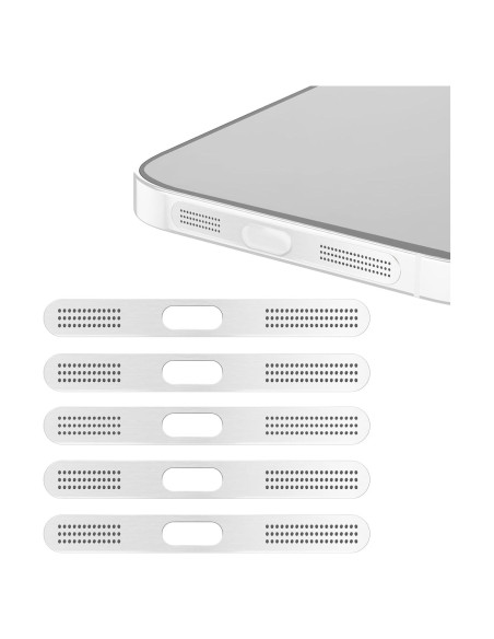 5 Tapones Anti-polvo para iPhone 14 Pro Max + Cubierta Webcam Plata 5 Tapones Anti-polvo para iPhone 14 Pro Max + Cubierta Webcam Plata