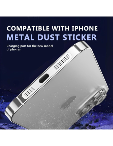 5 Tapones Anti-polvo para iPhone 14 Pro Max + Cubierta Webcam Plata 5 Tapones Anti-polvo para iPhone 14 Pro Max + Cubierta Webcam Plata