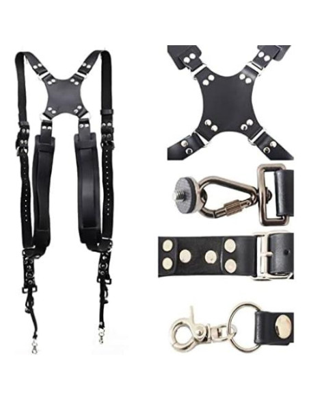 Arnés Doble para Cámara Jumyee con Correas Ajustables - Negro Arnés Doble para Cámara Jumyee con Correas Ajustables - Negro
