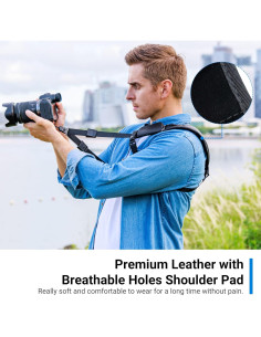 Correa de Hombro PROfezzion para Cámara DSLR y Sin Espejo Negra 2