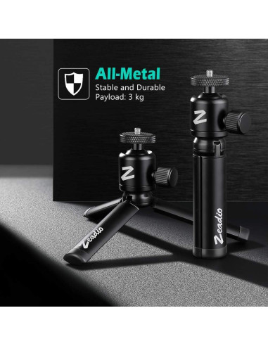 Trípode Mini de Metal Zeadio HC21 con Cabeza Esférica 20 cm