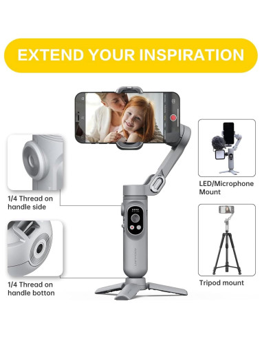 Gimbal Estabilizador AOCHUAN SMART X 3 Ejes con Luz LED