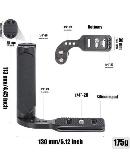 Agarre Lateral Universal Fotga con Placa Arca Swiss para Cámaras DSLR Agarre Lateral Universal Fotga con Placa Arca Swiss para Cámaras DSLR