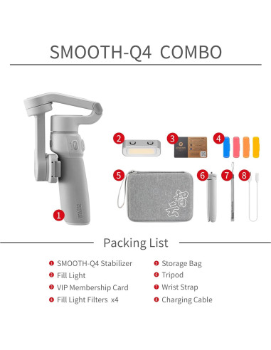 Estabilizador Gimbal ZHIYUN Smooth Q4 Combo 3 Ejes Plegable