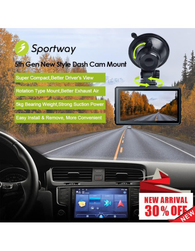 Soporte de Cámara de Salpicadero Sportway S504 con Ventosa