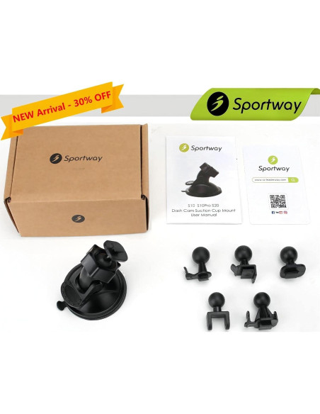 Soporte de Ventosa Sportway S10 para Cámara de Salpicadero Soporte de Ventosa Sportway S10 para Cámara de Salpicadero