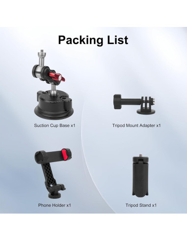 Kit de Montaje de Ventosa Mechrig con Mini Trípode y Soporte