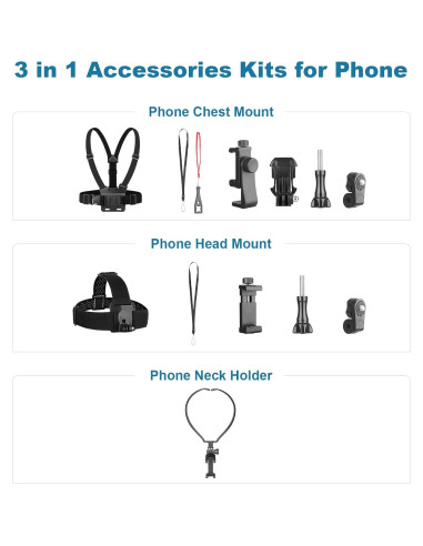 Kit de Montaje 3 en 1 para Teléfono ChromLives - Pecho, Cabeza y Cuello