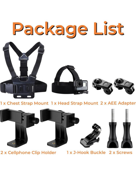 Kit de Soporte para VLOG y POV KUANVE - Arnés Pecho y Cabeza Kit de Soporte para VLOG y POV KUANVE - Arnés Pecho y Cabeza
