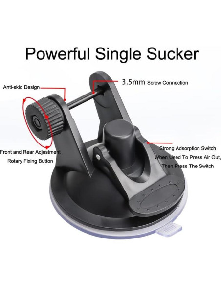 Soporte de Ventosa ThtRht para Cámara Dash Pack de 3 Soporte de Ventosa ThtRht para Cámara Dash Pack de 3