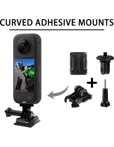 Soporte Adhesivo Flexible SRUIM para Casco - Compatible con Insta 360 y GoPro