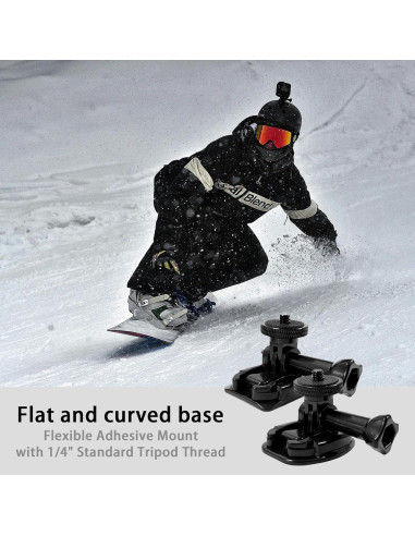 Soporte Adhesivo Flexible SRUIM para Casco - Compatible con Insta 360 y GoPro