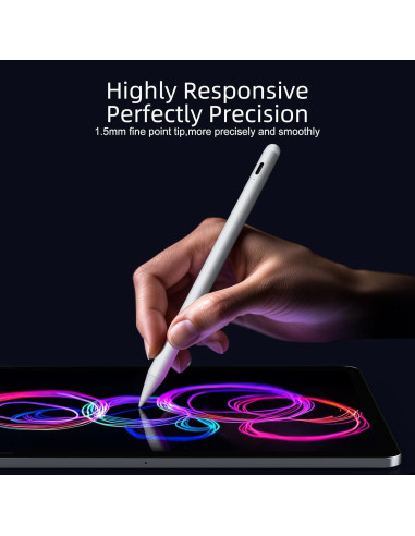 Lápiz Stylus Blanco para iPad 2018-2025 Carga Rápida