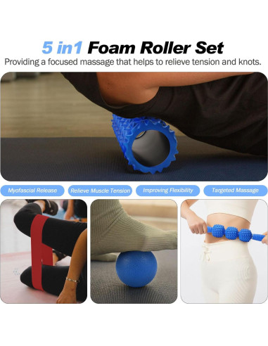Juego de Rodillos de Espuma 5 en 1 JOYENERGY para Masaje