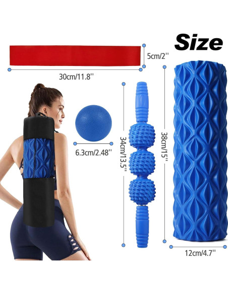 Juego de Rodillos de Espuma 5 en 1 JOYENERGY para Masaje Juego de Rodillos de Espuma 5 en 1 JOYENERGY para Masaje