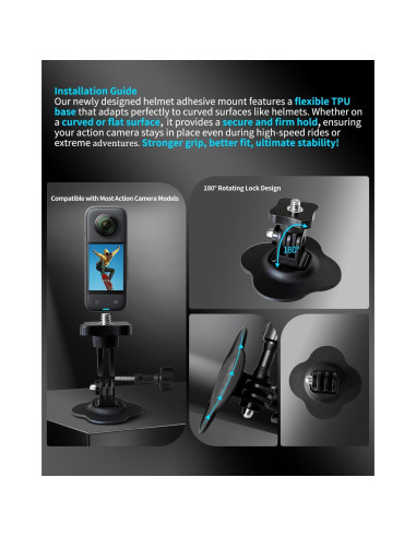 Soporte Adhesivo Flexible HERSAUL para GoPro Hero 8-13 e Insta360