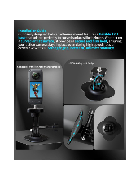 Soporte Adhesivo Flexible HERSAUL para GoPro Hero 8-13 e Insta360 Soporte Adhesivo Flexible HERSAUL para GoPro Hero 8-13 e Insta360