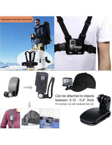 Kit de Accesorios para Gopro Hero 13 12 11 10 9 - Estuche Impermeable, Soporte Flotante y Correas Ajustables