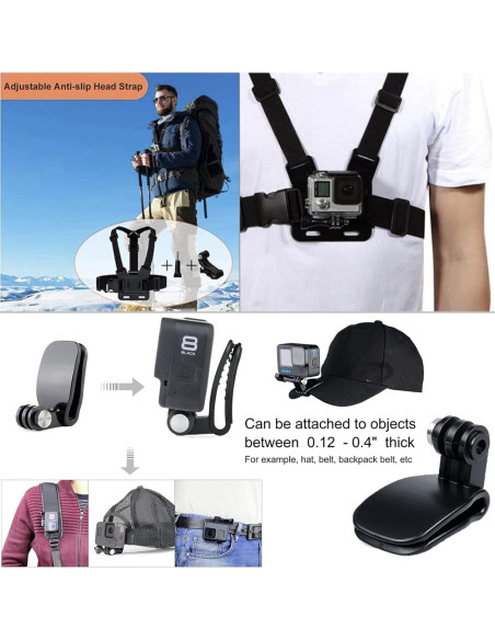 Kit de Accesorios para Gopro Hero 13 12 11 10 9 - Estuche Impermeable, Soporte Flotante y Correas Ajustables Kit de Accesorios para Gopro Hero 13 12 11 10 9 - Estuche Impermeable, Soporte Flotante y Correas Ajustables