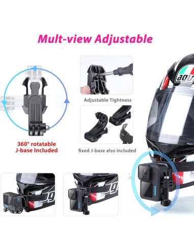 Soporte de Barbilla Akeipho para Casco de Motocicleta con Adhesivos