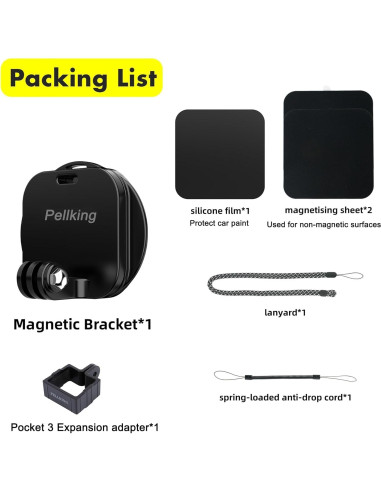 Soporte Magnético Multifuncional PellKing para DJI Osmo Pocket 3 y GoPro