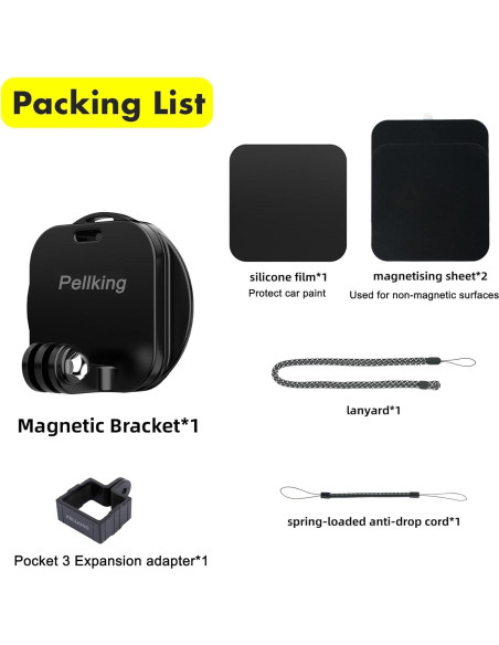 Soporte Magnético Multifuncional PellKing para DJI Osmo Pocket 3 y GoPro Soporte Magnético Multifuncional PellKing para DJI Osmo Pocket 3 y GoPro