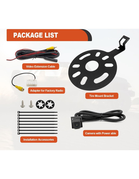 Cámara de Respaldo Vrasly para Jeep Wrangler 2007-2018 IP68 Cámara de Respaldo Vrasly para Jeep Wrangler 2007-2018 IP68