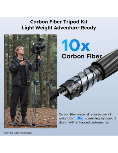 Trípode de Video SIRUI SQ75 de Fibra de Carbono 178cm