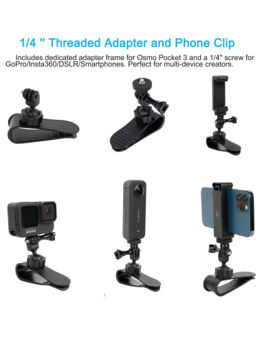 Soporte de cámara para visera PellKing DJI Osmo Pocket 3