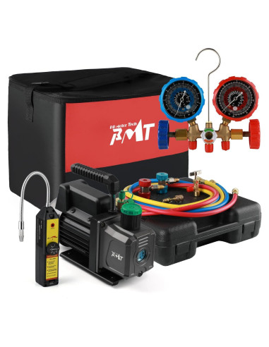 Bomba de Vacío PB Motor Tech 1/3HP 4.5CFM con Manómetro
