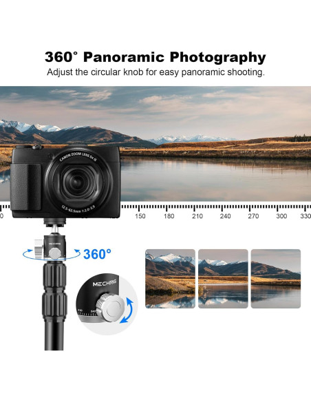 Cabezal de trípode Mini Ball Mechrig, 360 para cámara y luz Cabezal de trípode Mini Ball Mechrig, 360 para cámara y luz