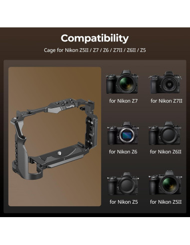 Jaula de cámara SmallRig 5257 para Nikon Z5 II, Z5, Z6, Z6II, Z7, Z7II