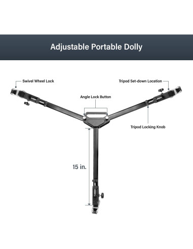 Ruedas Dolly Ajustables LimoStudio para Trípode - 4.46 kg