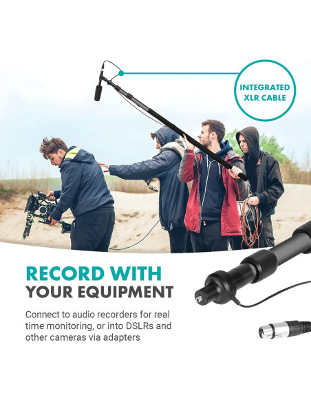 Micrófono de Escopeta Movo Boom con Soporte Telescópico 2.99m Micrófono de Escopeta Movo Boom con Soporte Telescópico 2.99m