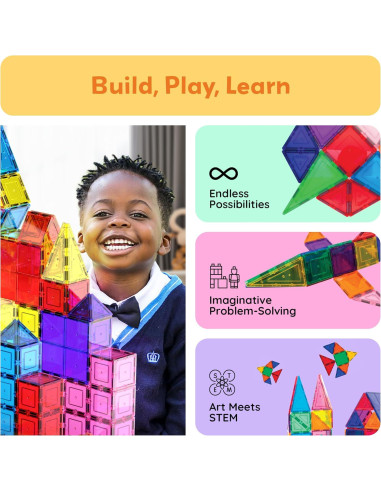 Juego de 100 Piezas PicassoTiles 3D Magnéticos Educativo