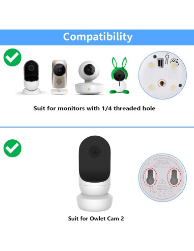 Soporte Clip Flexible Wochel para Monitor de Bebé Owlet Cam 2