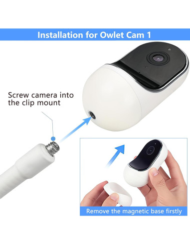 Soporte Clip Flexible Wochel para Monitor de Bebé Owlet Cam 2